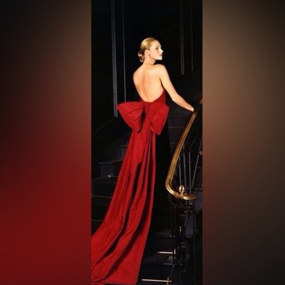 Ralph Lauren Collection Silk Red Bow Train Faille Blouse Bustier Top Corset $3k - Picture 13 of 16